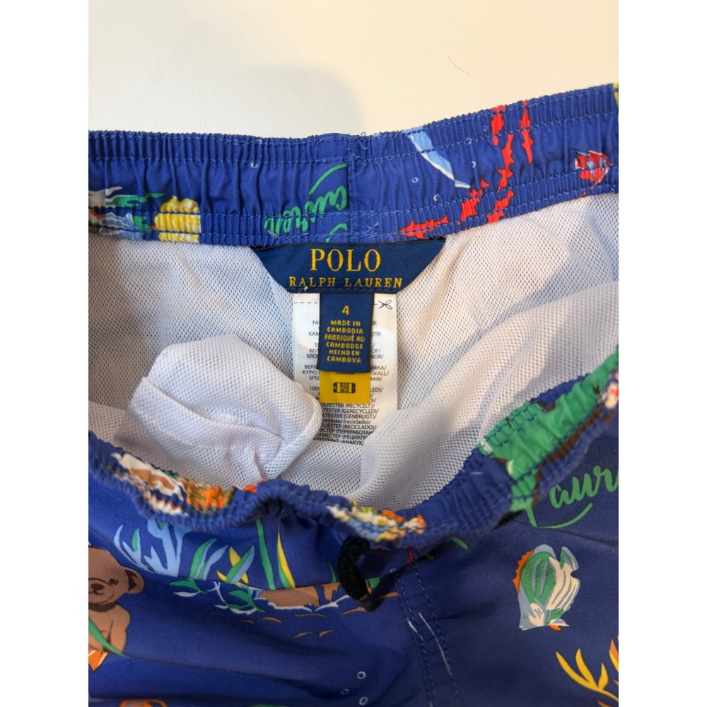 Polo Ralph Lauren Traveler Polo Bear Boys Swim Trunk Size 4 Years - Picture 3 of 5